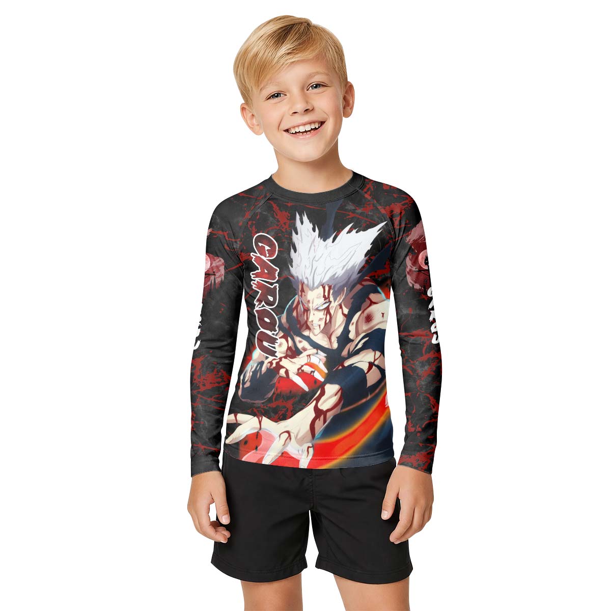 One Punch Man Garou Half Monster Kids Rash Guard