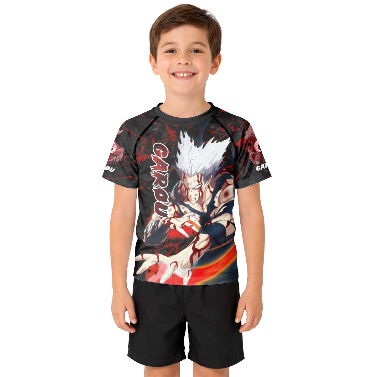 One Punch Man Garou Half Monster Kids Rash Guard