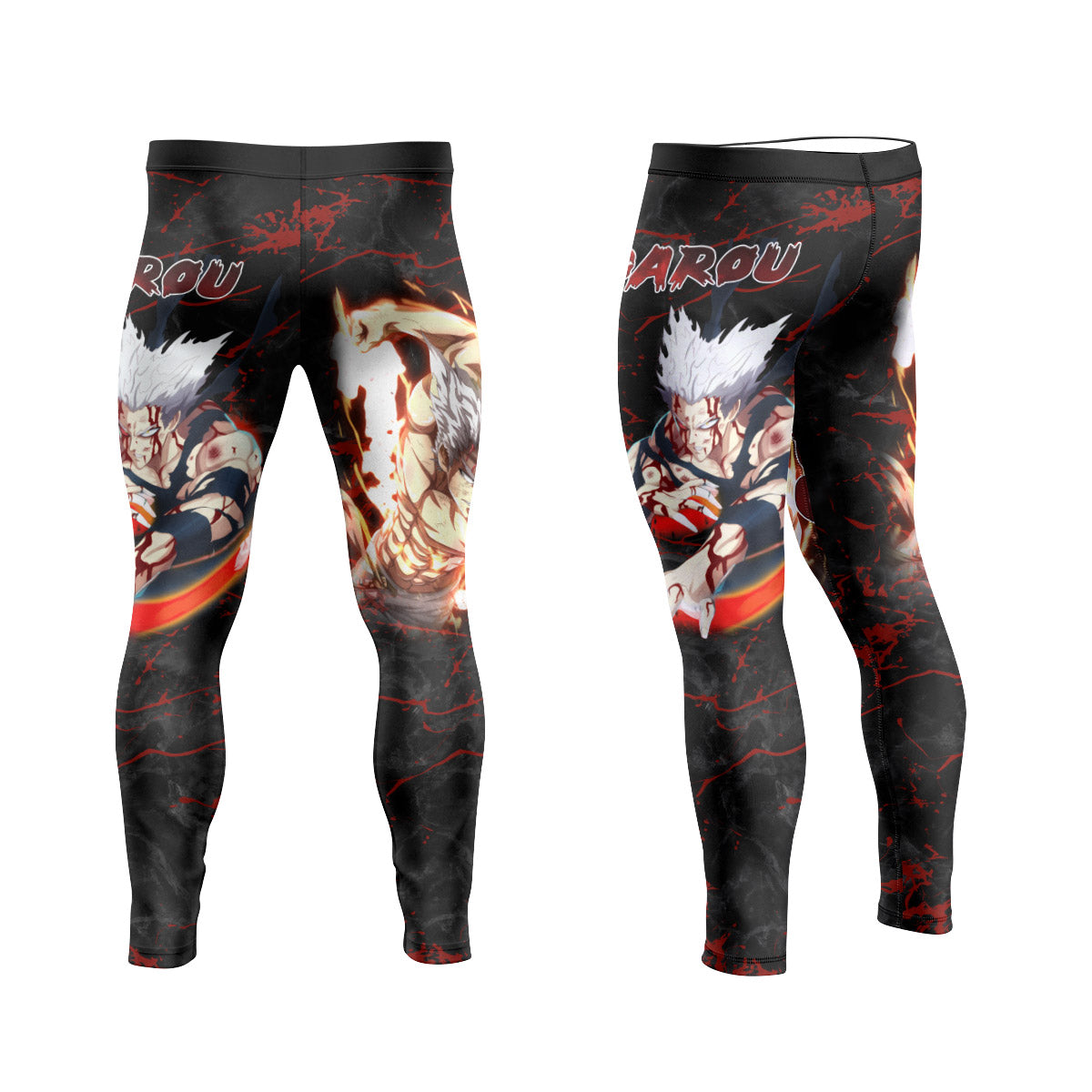 One Punch Man Garou Half Monster Men's Compression Leggings