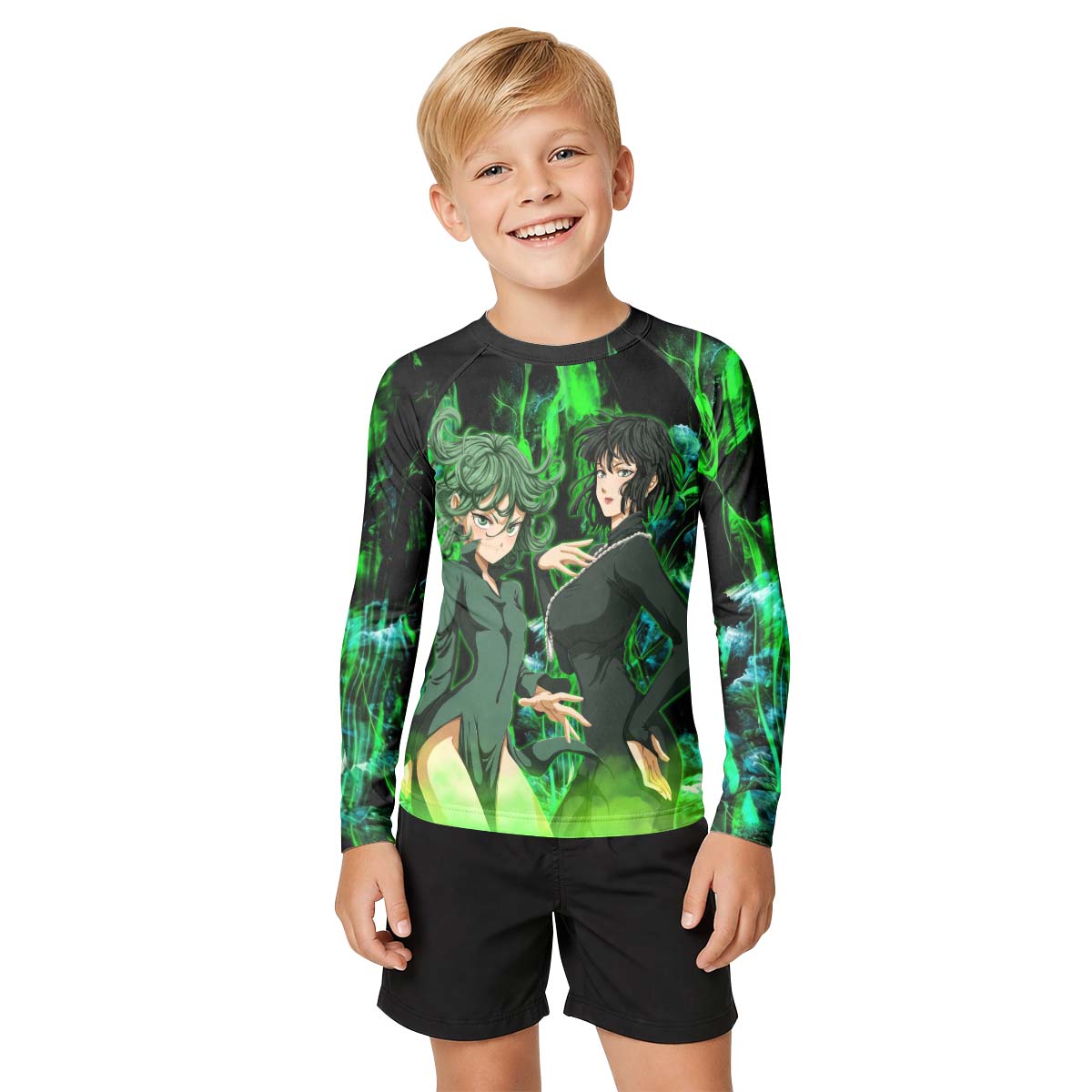 One Punch Man Psychic Sisters Kids Rash Guard