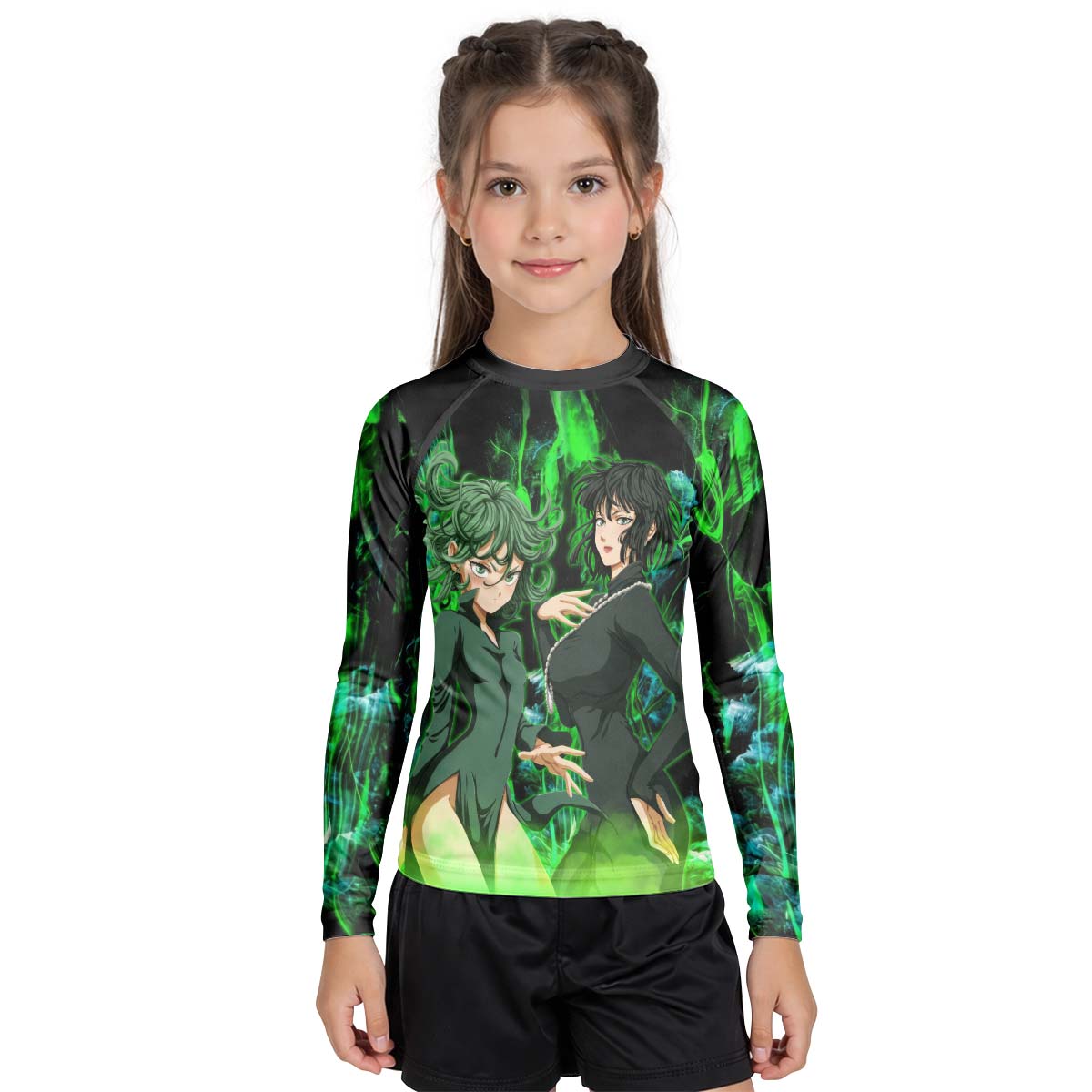 One Punch Man Psychic Sisters Kids Rash Guard