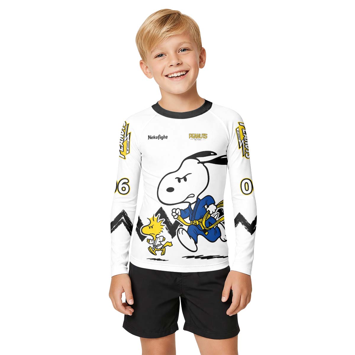 Personalized Snoopy Academy BJJ Kid Rash Guard