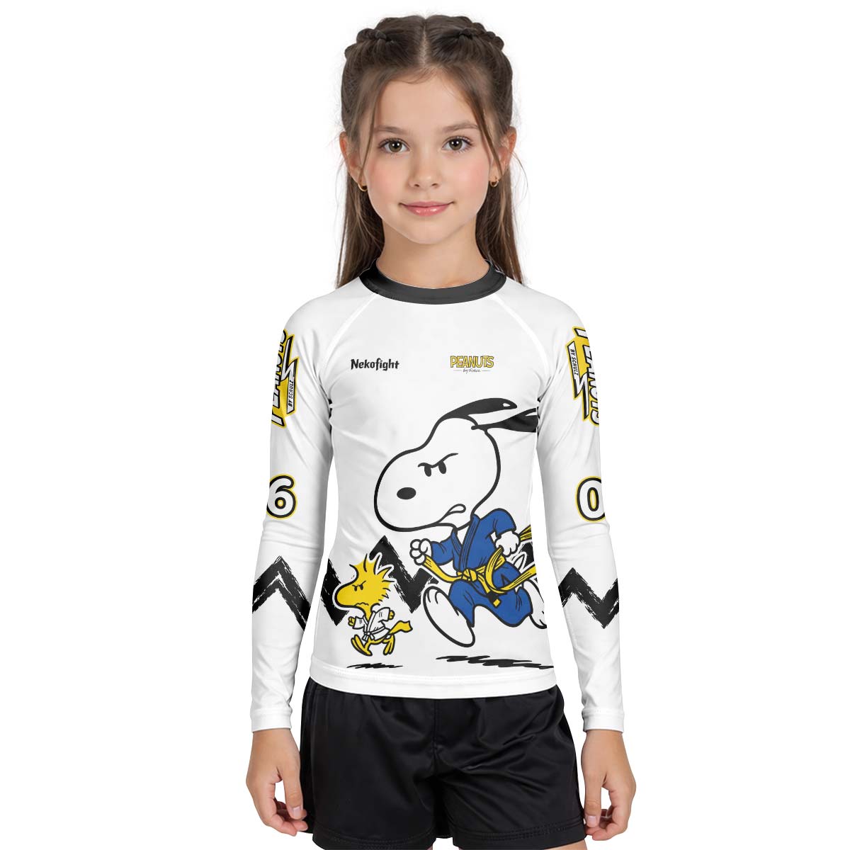 Personalized Snoopy Academy BJJ Kid Rash Guard