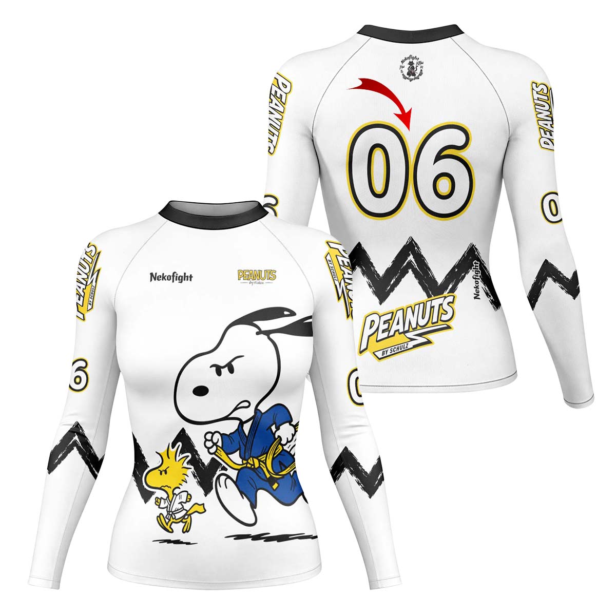 Personalized Snoopy Academy BJJ Rash Guard