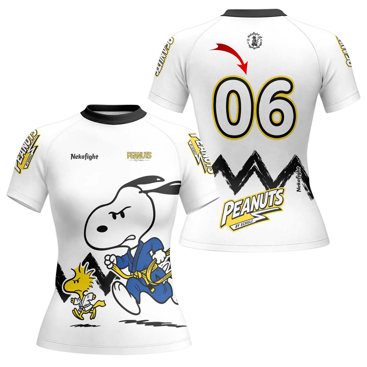 Personalized Snoopy Academy BJJ Rash Guard