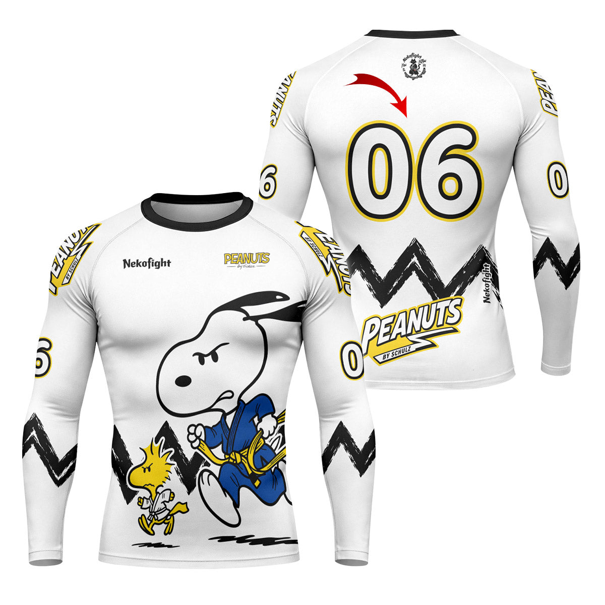 Personalized Snoopy Academy BJJ Rash Guard
