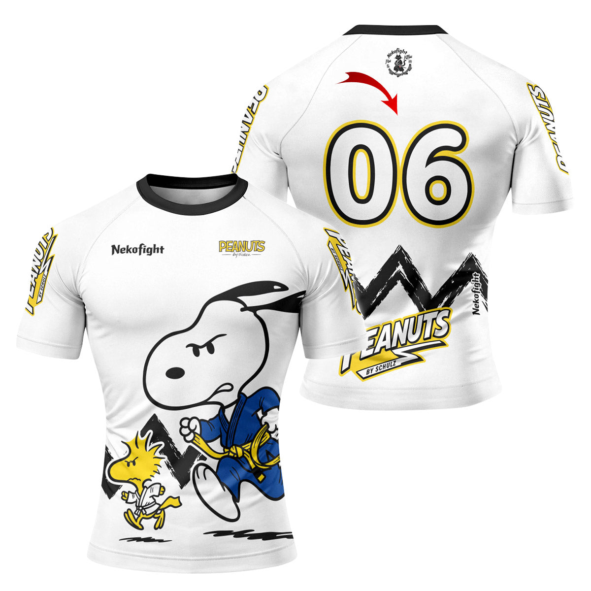 Personalized Snoopy Academy BJJ Rash Guard