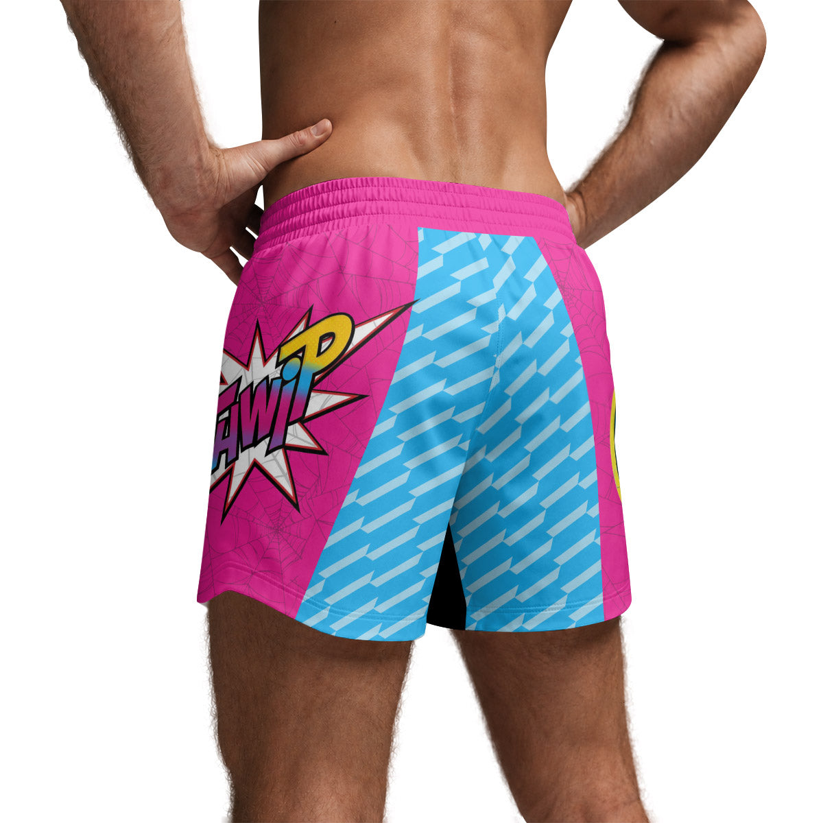  Pink Blue Spider Man Grappling Shorts