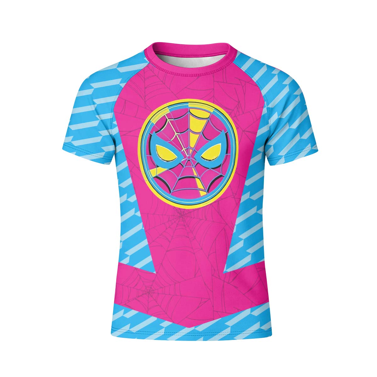 Pink Blue Spider Man Kid Rash Guard