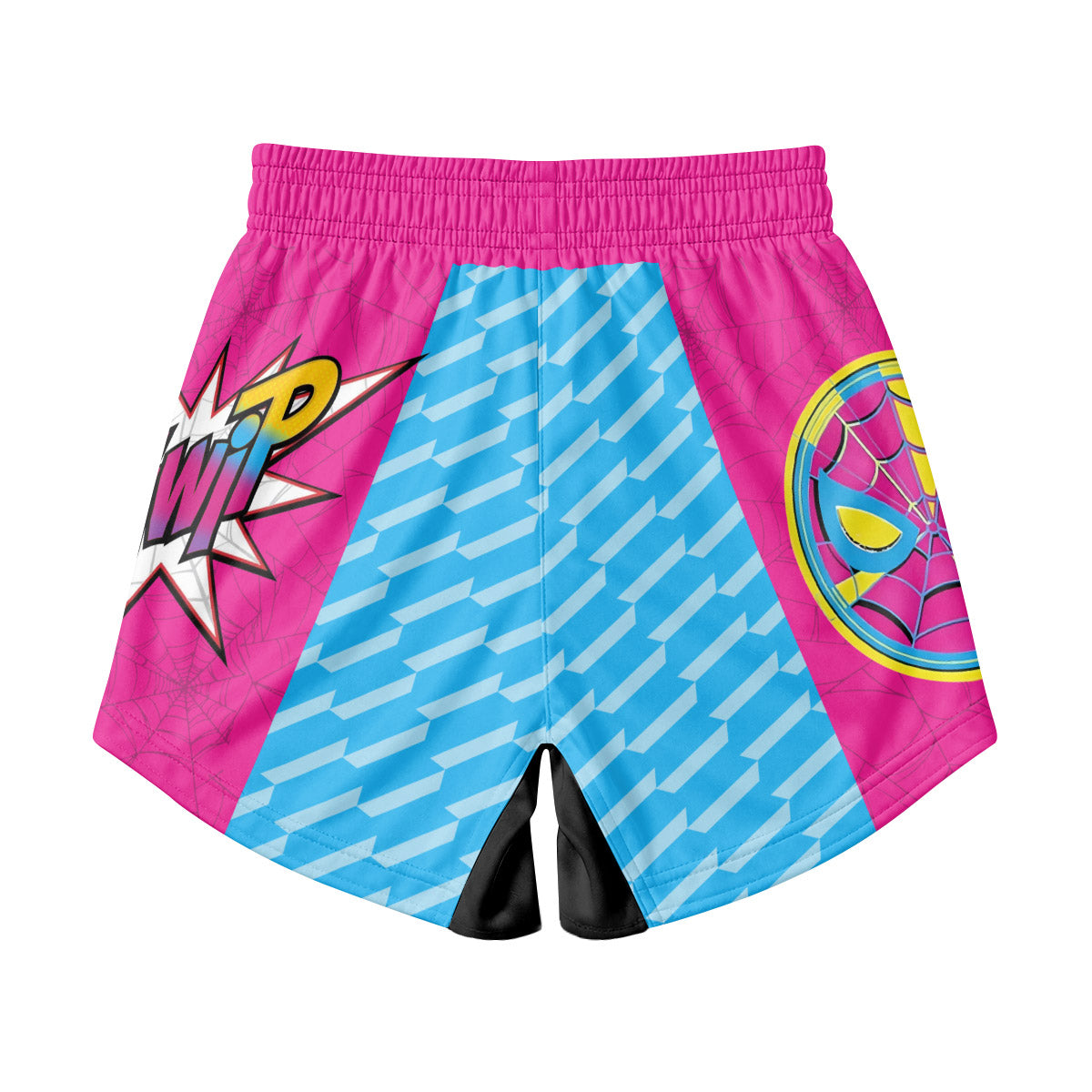 Pink Blue Spider Man Kids Grappling Shorts
