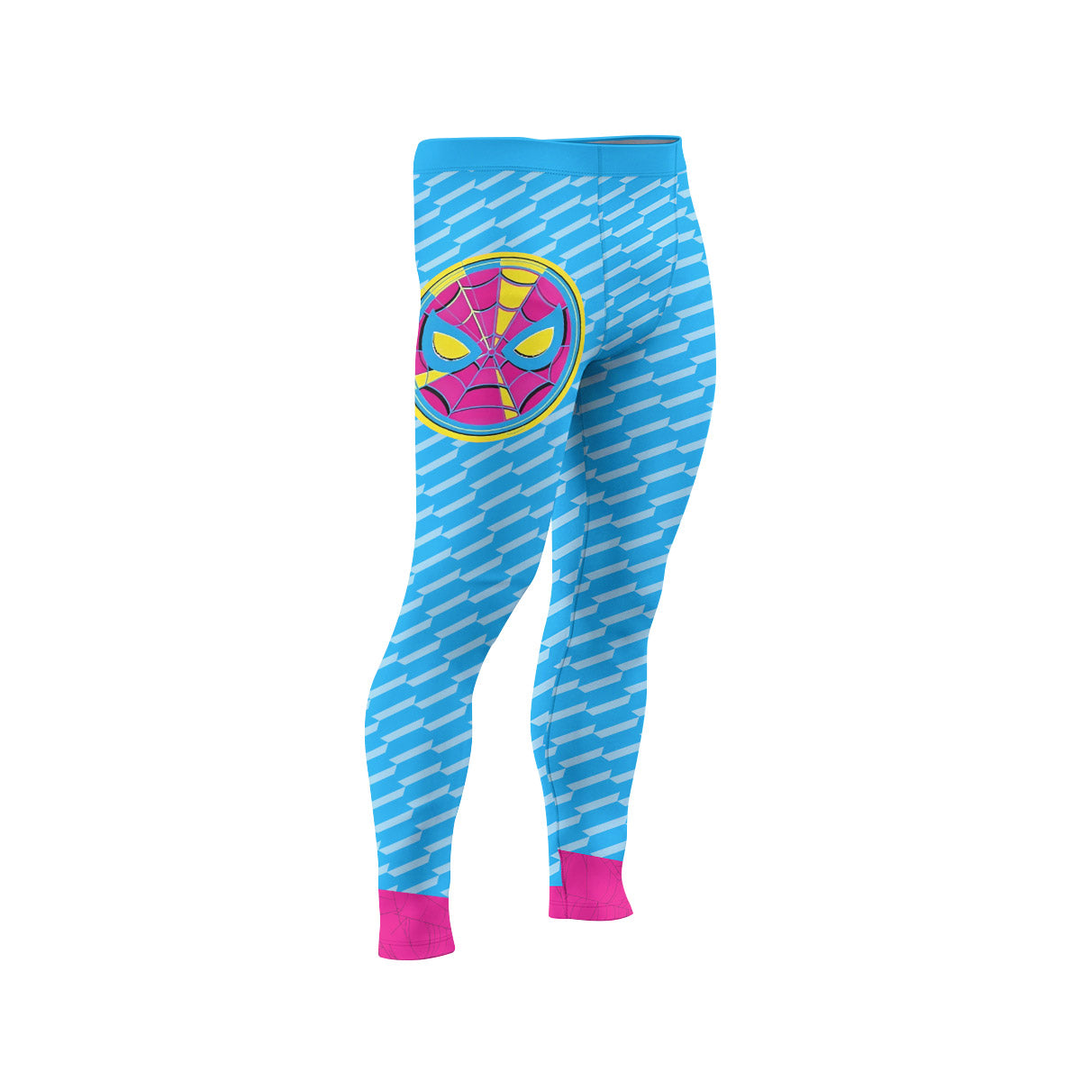  Pink Blue Spider Man Men's Compression Leggings