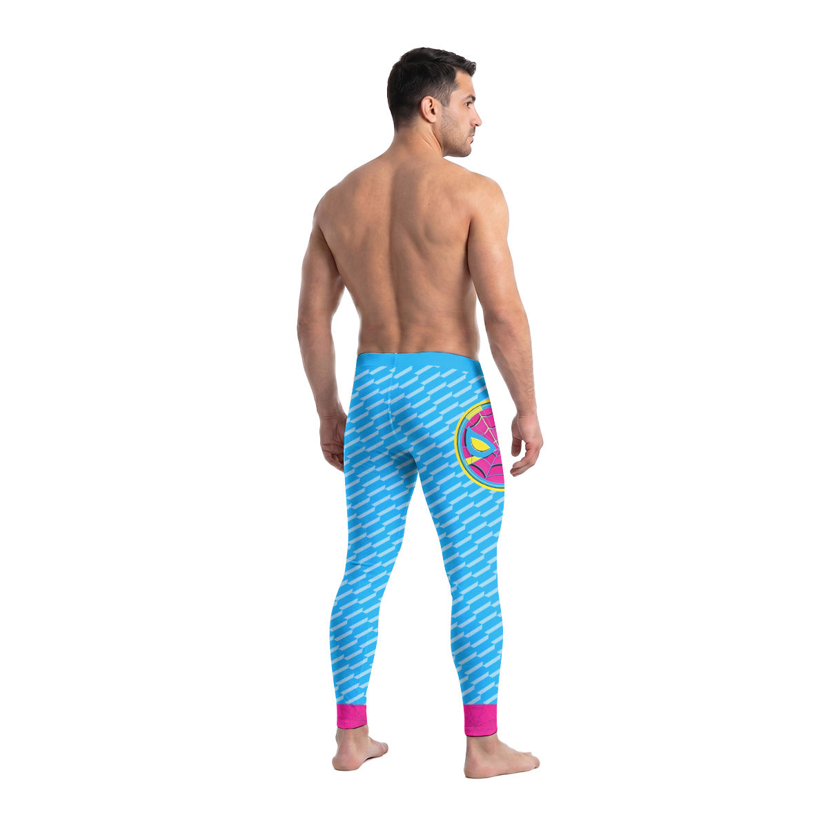  Pink Blue Spider Man Men's Compression Leggings