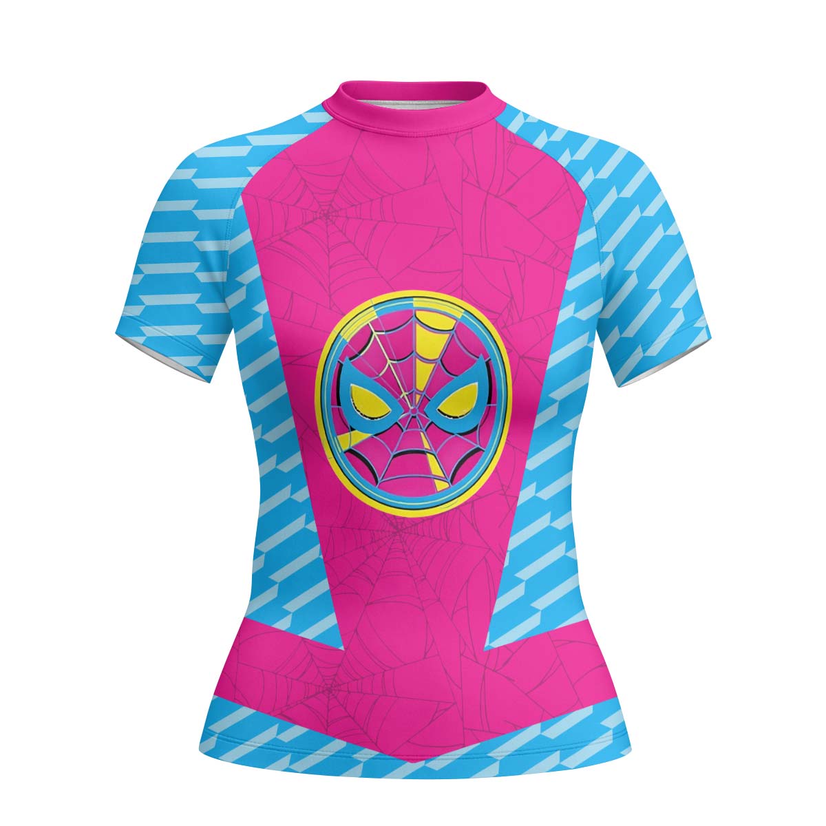  Pink Blue Spider Man Rash Guard