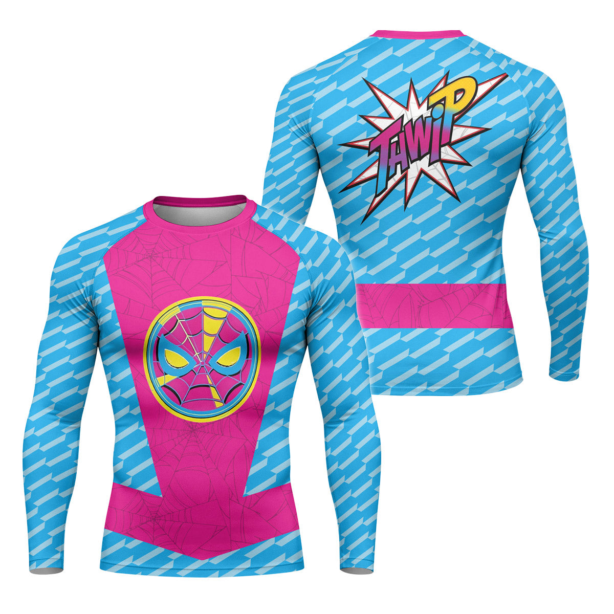 Pink Blue Spider Man Rash Guard