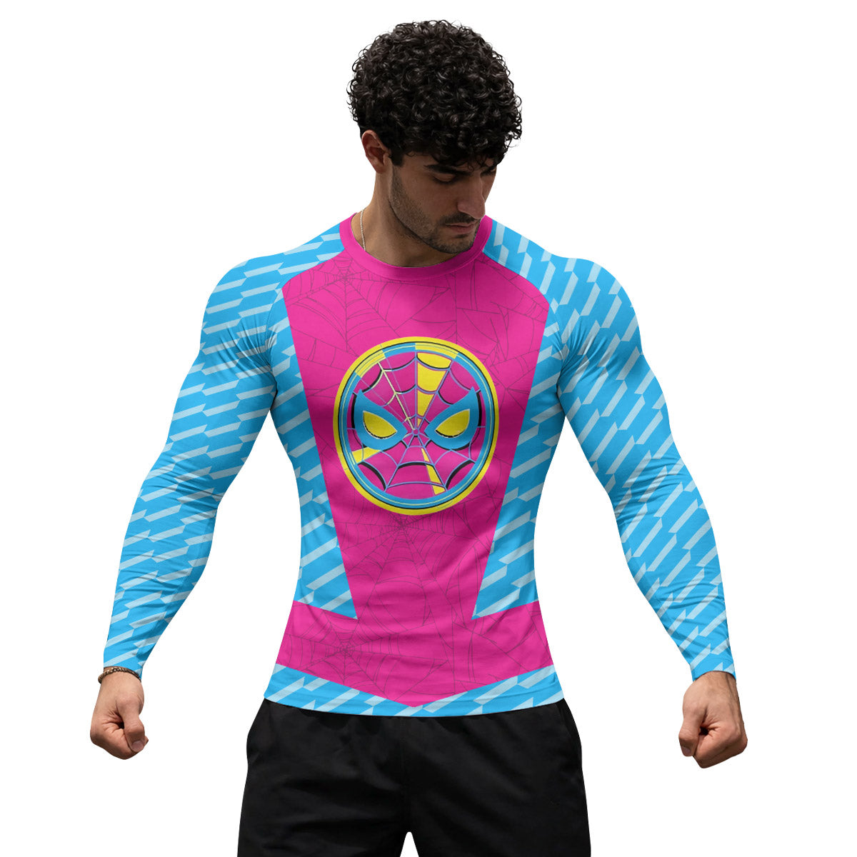Pink Blue Spider Man Rash Guard