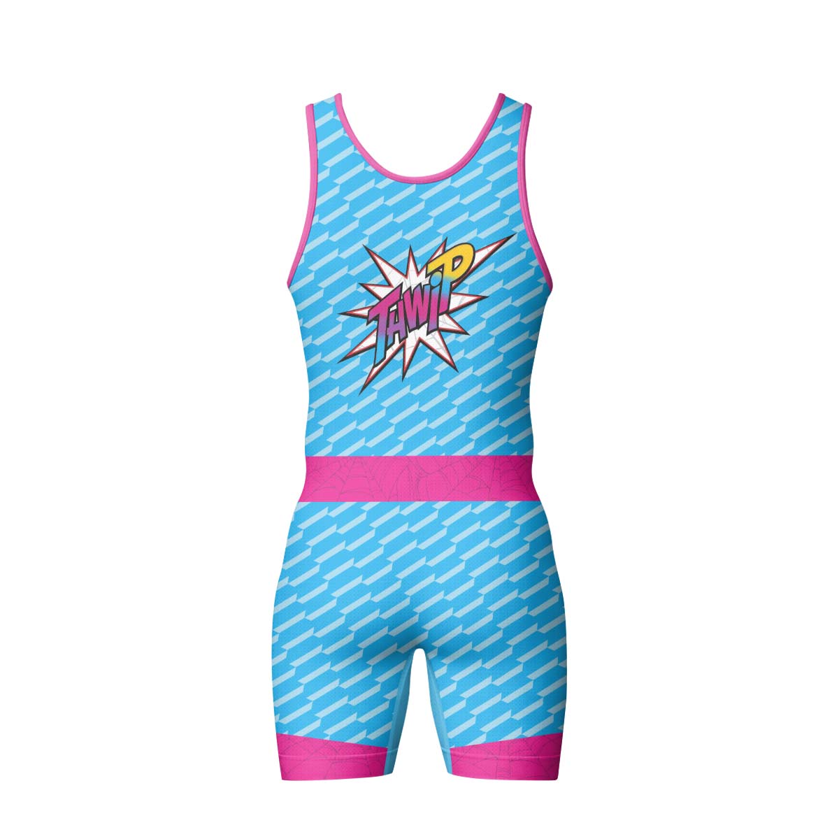 Pink Blue Spider Man Wrestling Singlet