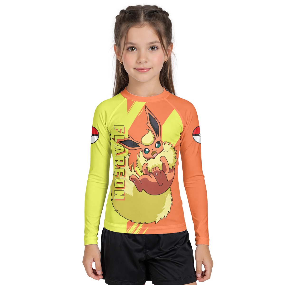 Pokemon Flareon Kid Rash Guard