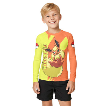 Pokemon Flareon Kid Rash Guard