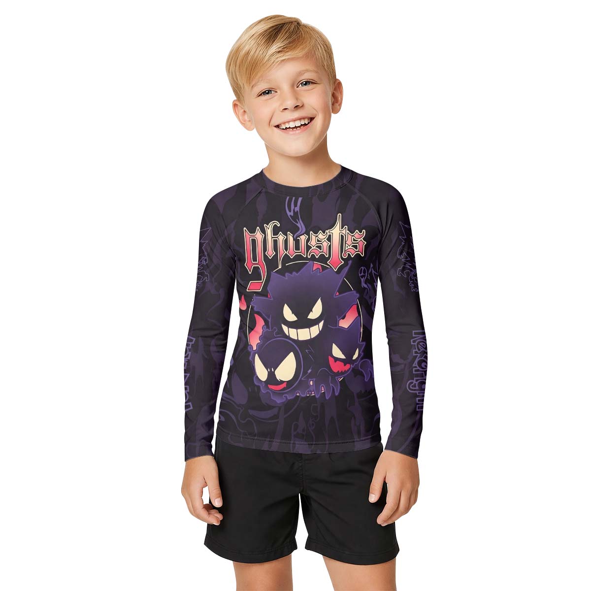 Pokemon Ghost Gengar Kid Rash Guard