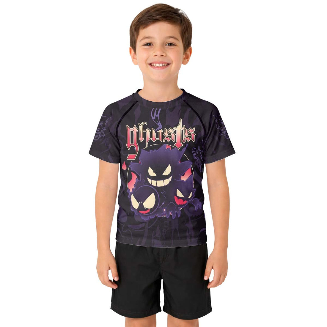  Pokemon Ghost Gengar Kid Rash Guard