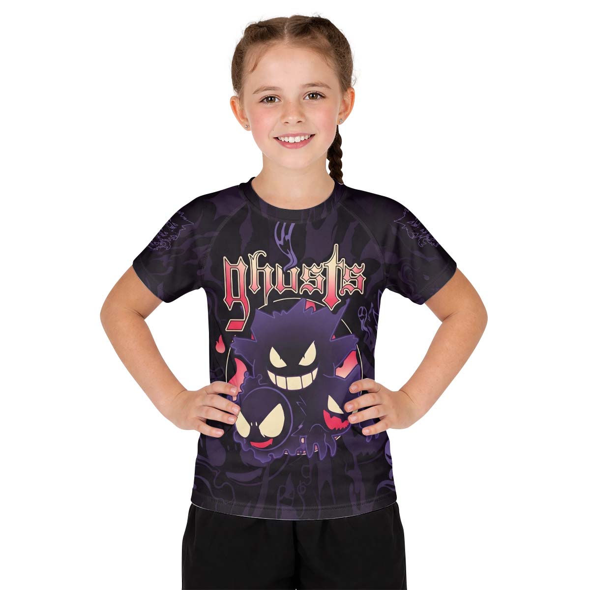  Pokemon Ghost Gengar Kid Rash Guard
