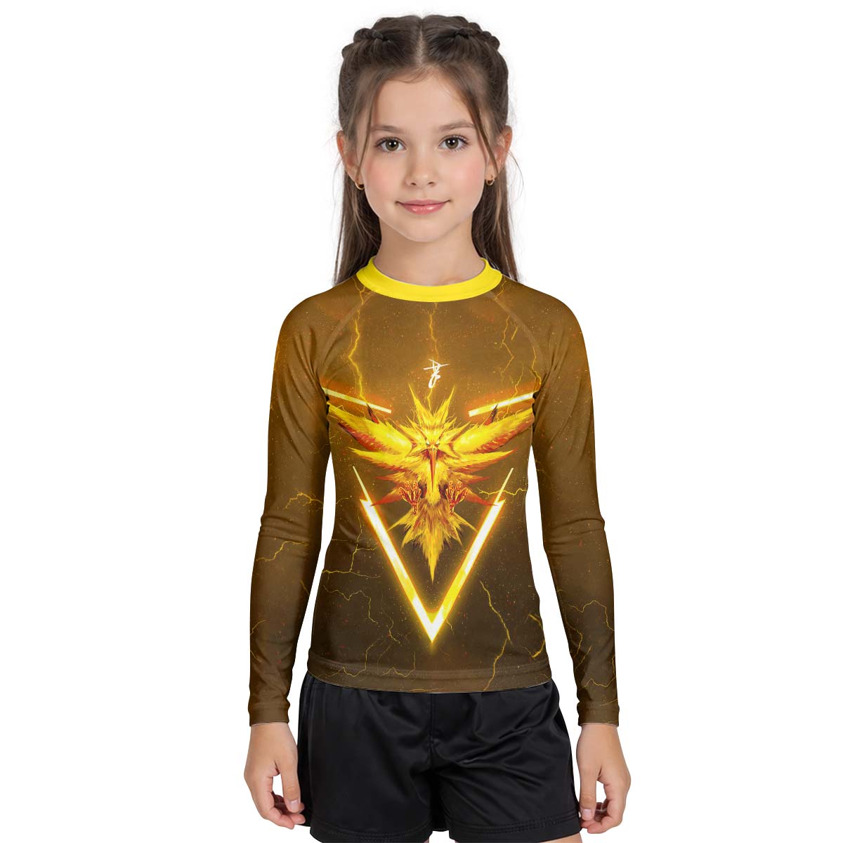  Pokemon Go Zapdos Kid Rash Guard