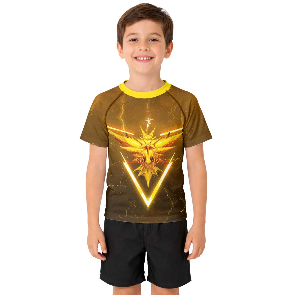  Pokemon Go Zapdos Kid Rash Guard
