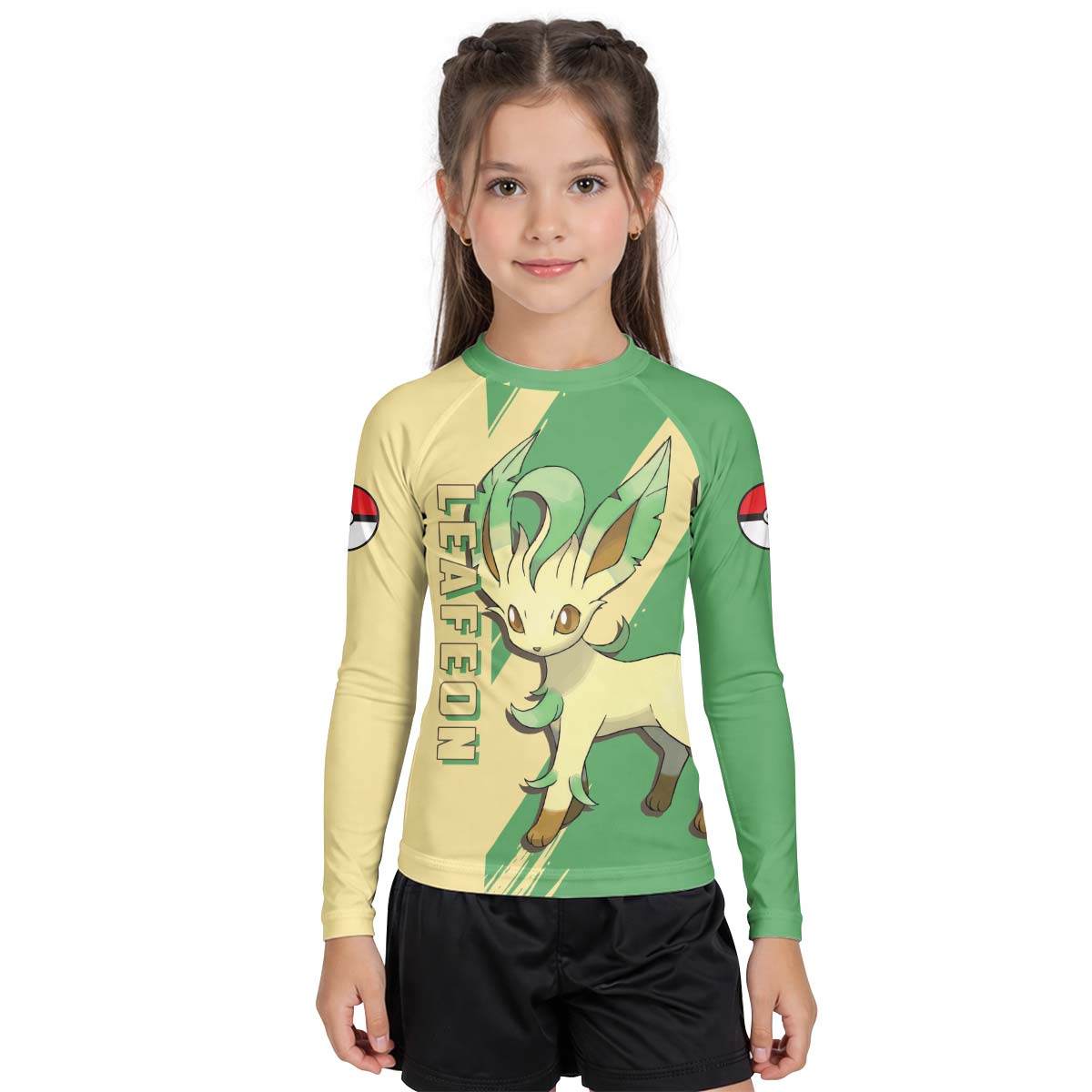 Pokemon Leafeon Kid Rash Guard