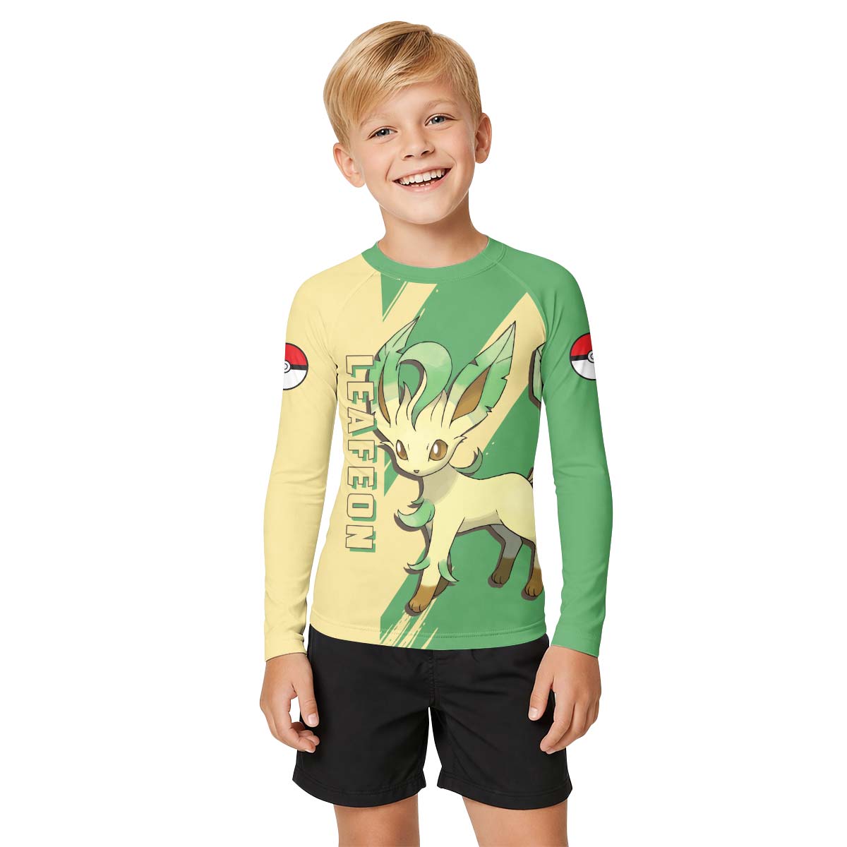 Pokemon Leafeon Kid Rash Guard