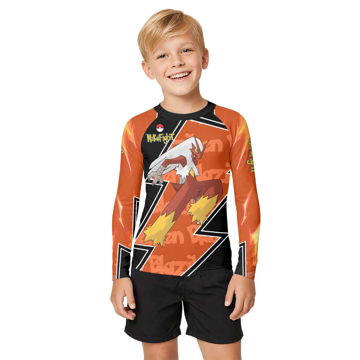 Pokemon Mega Blaziken Kid Rash Guard
