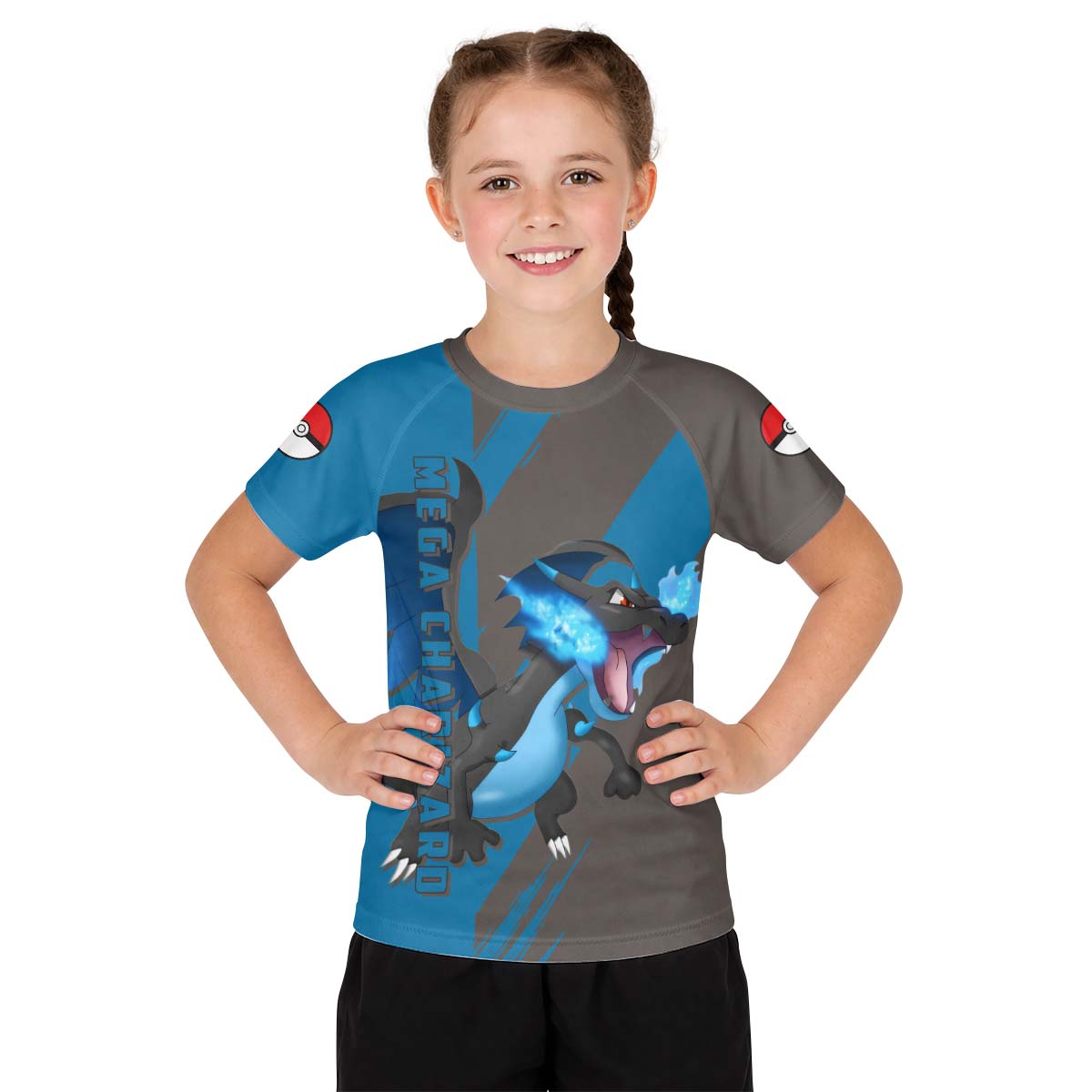 Pokemon Mega Charizard X Kid Rash Guard