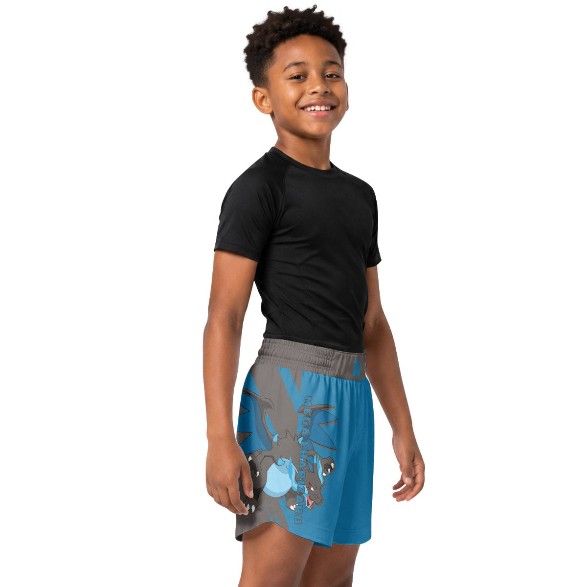 Pokemon Mega Charizard X Kids Grappling Shorts