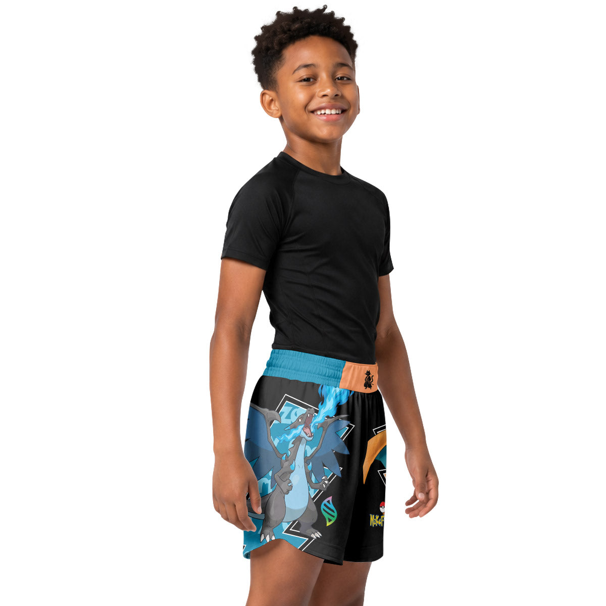 Pokemon Mega Charizard Kids Grappling Shorts