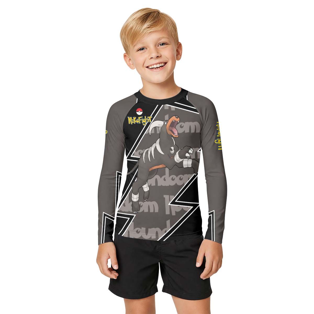 Pokemon Mega Houndoom Kid Rash Guard