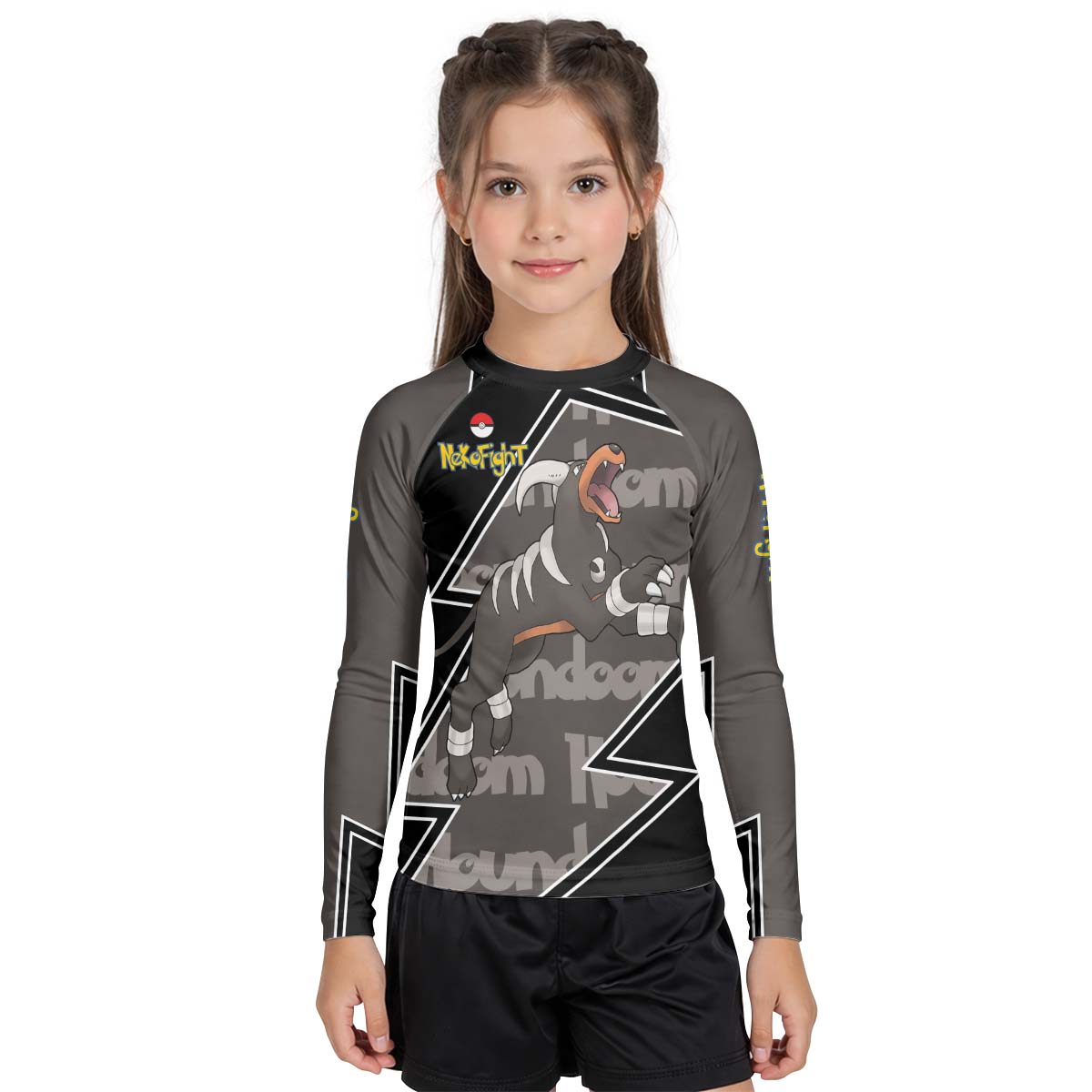 Pokemon Mega Houndoom Kid Rash Guard
