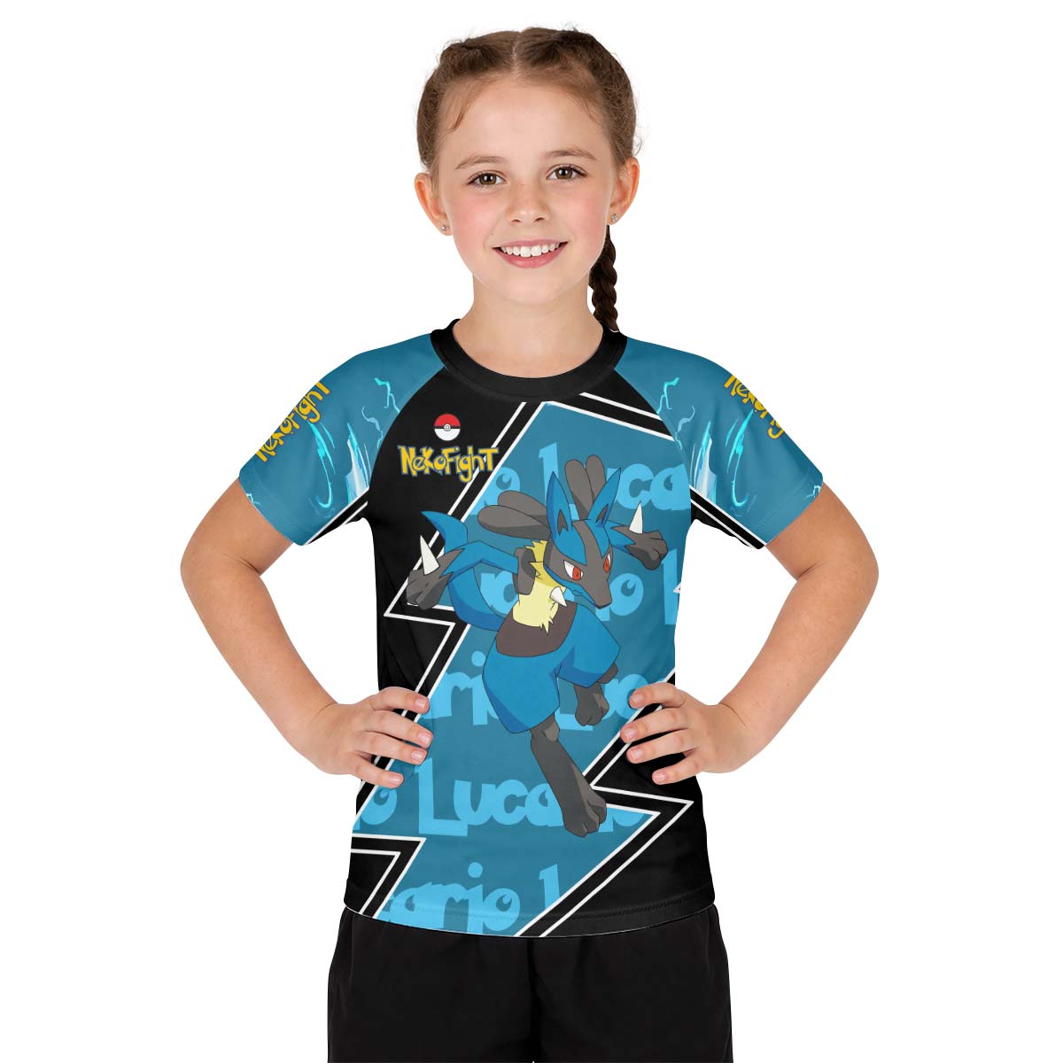 Pokemon Mega Lucario Kid Rash Guard