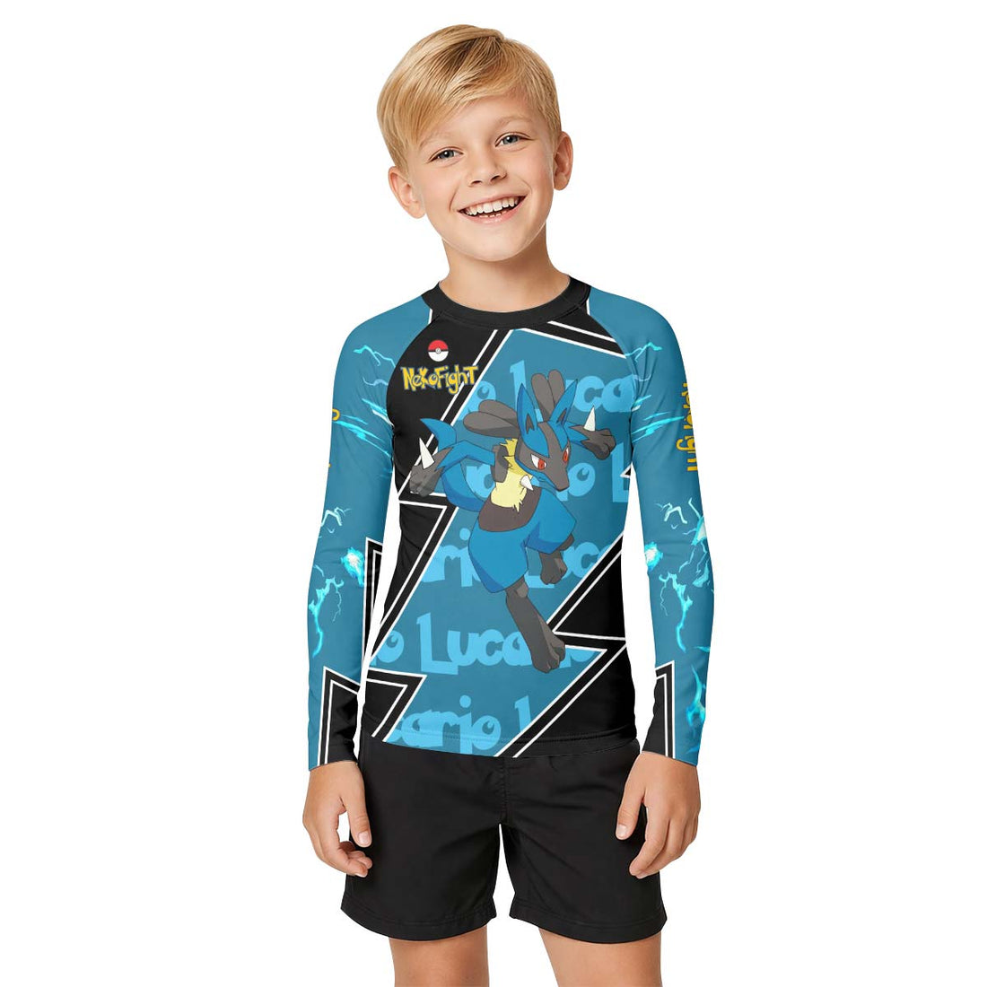 Pokemon Mega Lucario Kid Rash Guard