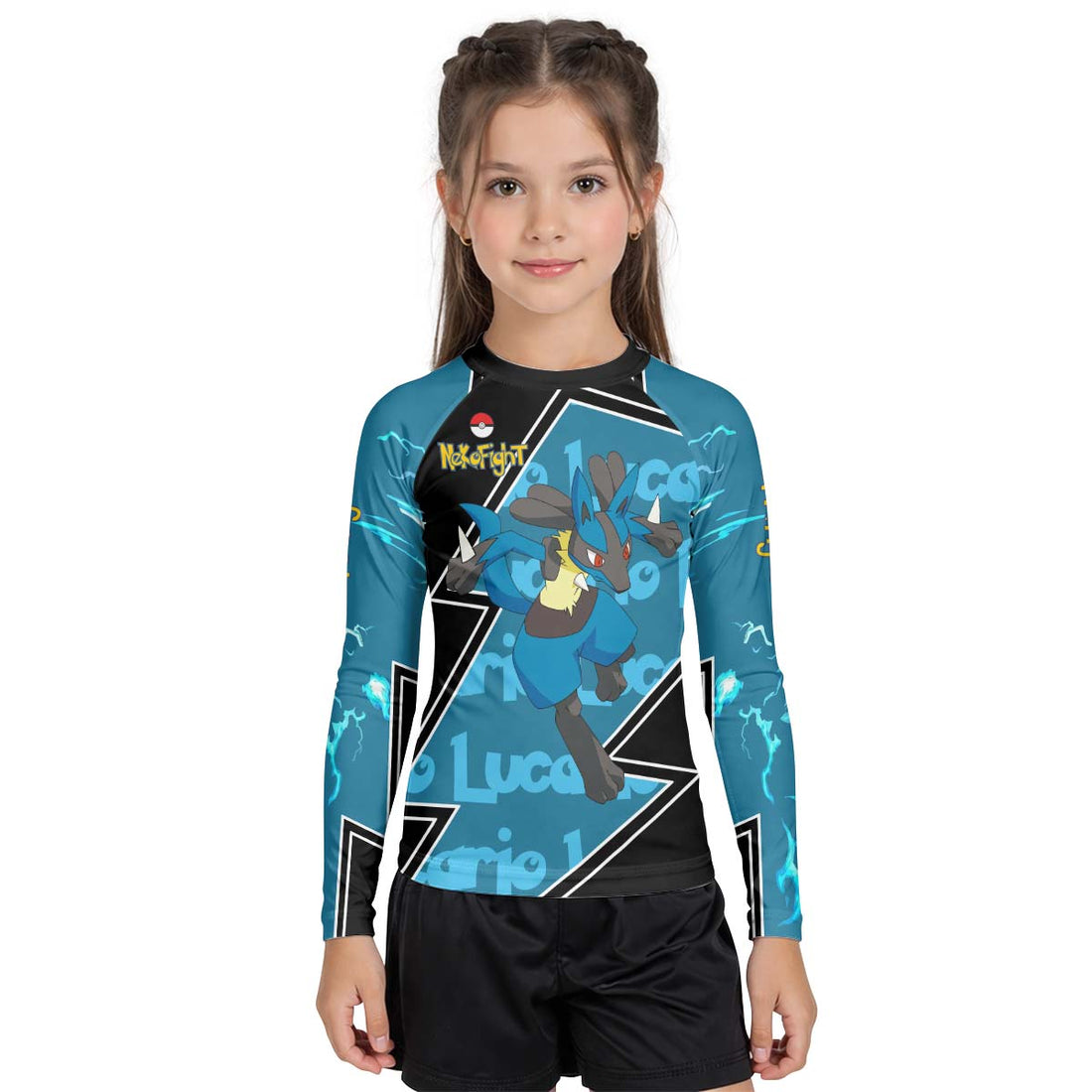 Pokemon Mega Lucario Kid Rash Guard