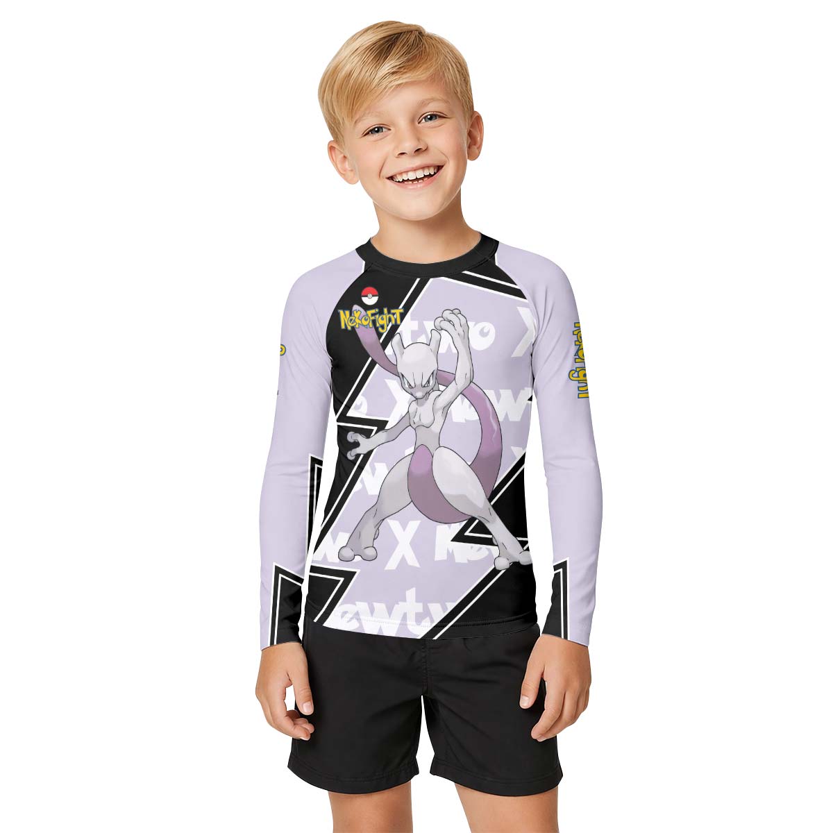 Pokemon Mega Mewtwo Kid Rash Guard