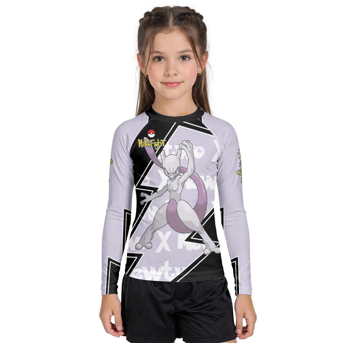 Pokemon Mega Mewtwo Kid Rash Guard
