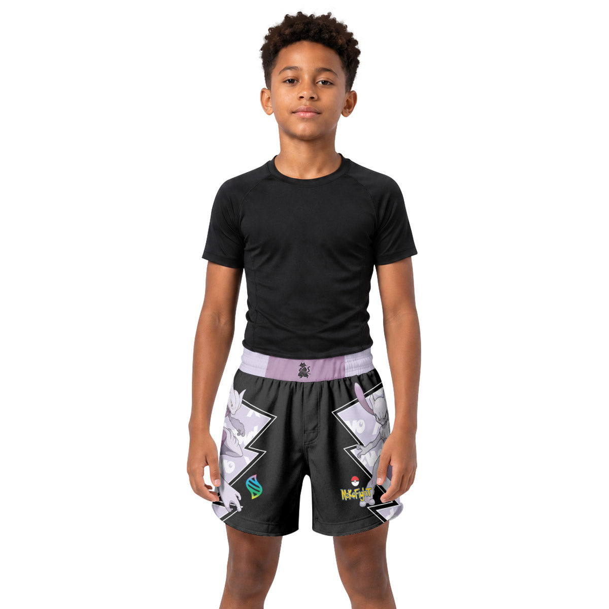 Pokemon Mega Mewtwo Kids Grappling Shorts