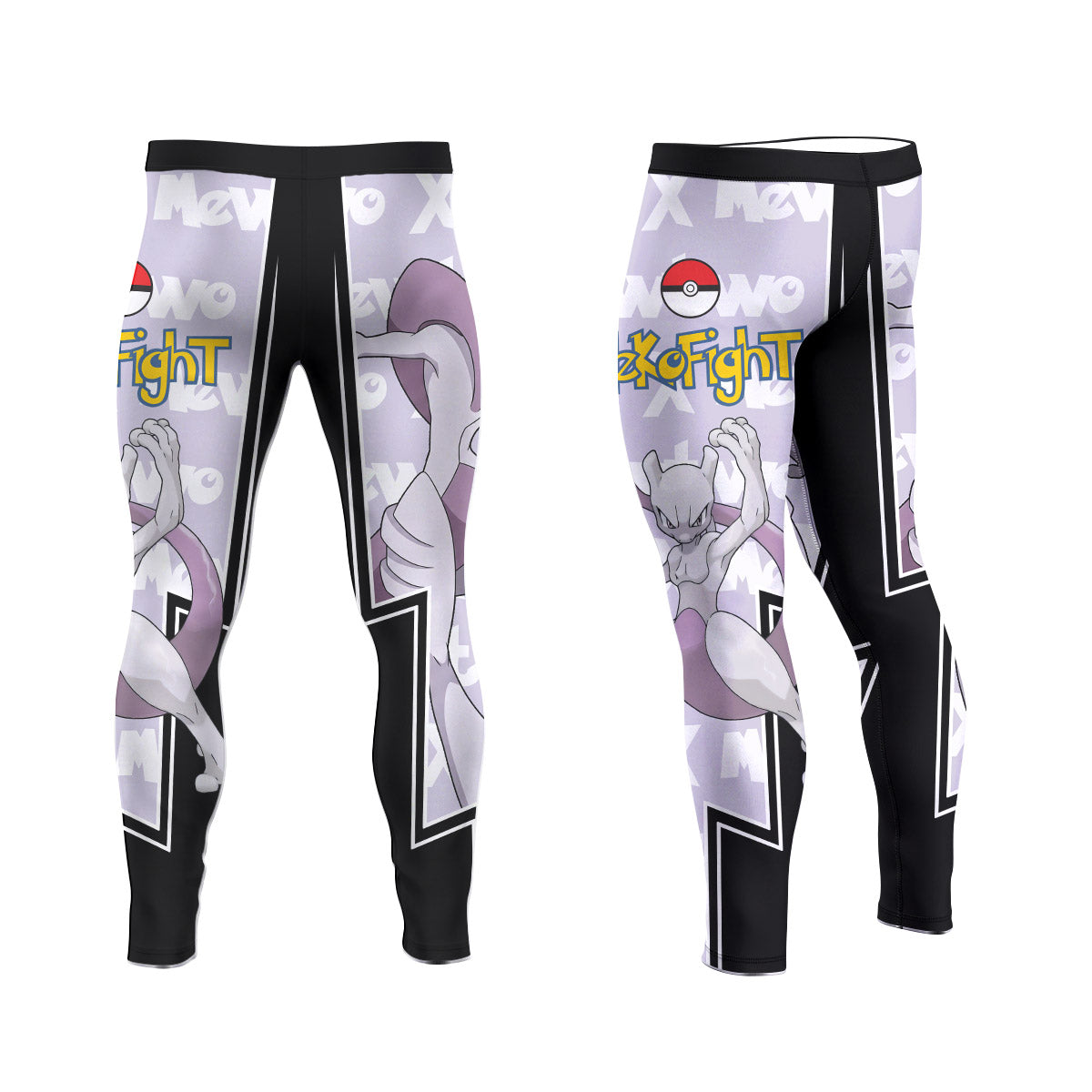 Pokemon Mega Mewtwo Men's Compression Leggings