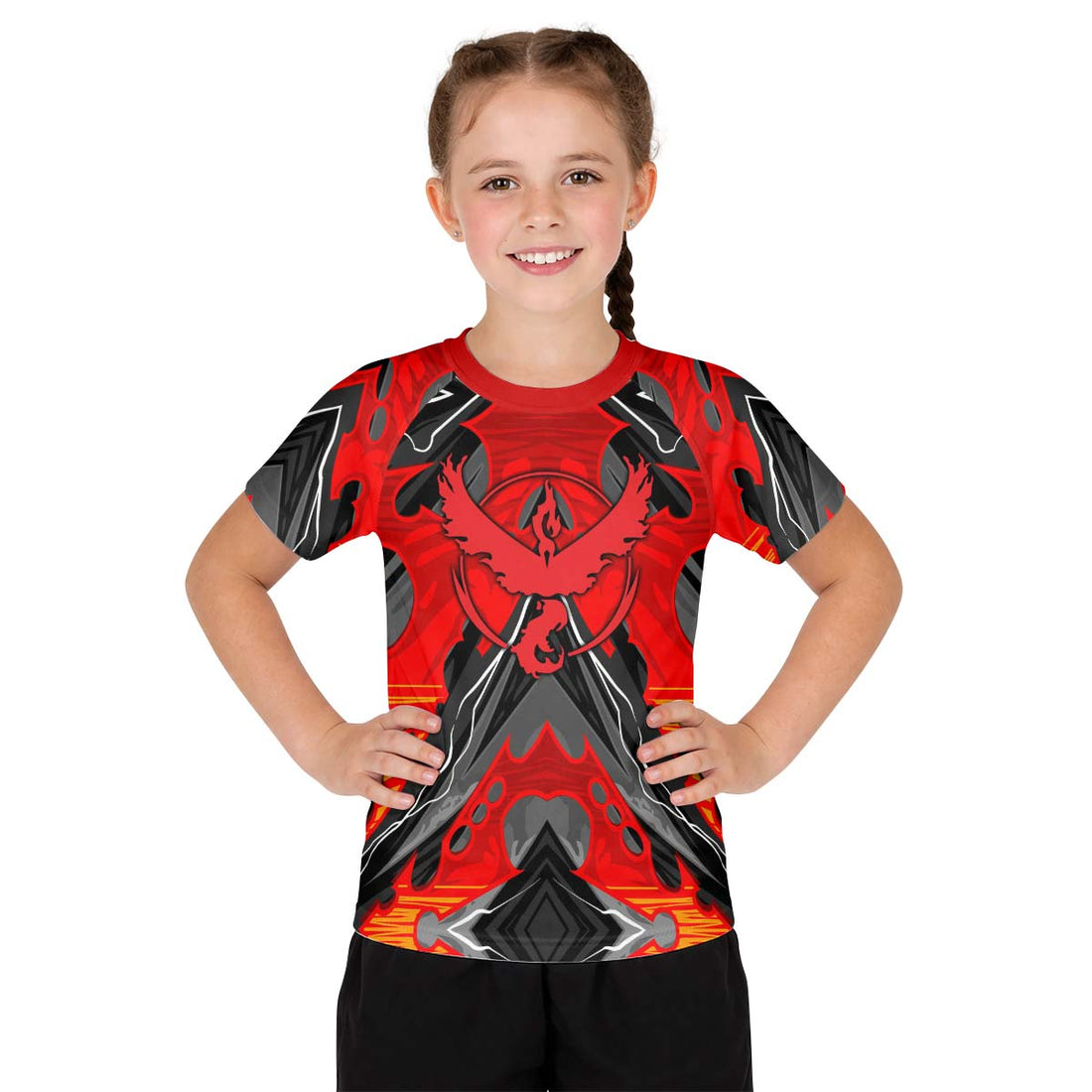  Pokemon Moltres House Valor Kid Rash Guard
