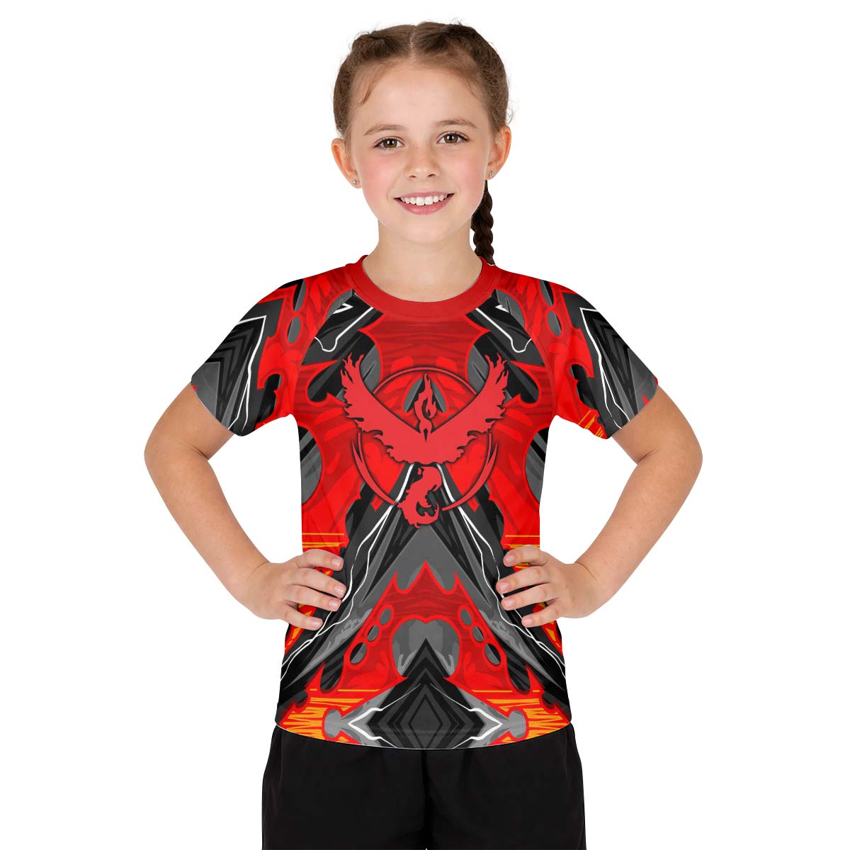  Pokemon Moltres House Valor Kid Rash Guard