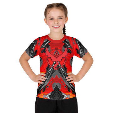  Pokemon Moltres House Valor Kid Rash Guard