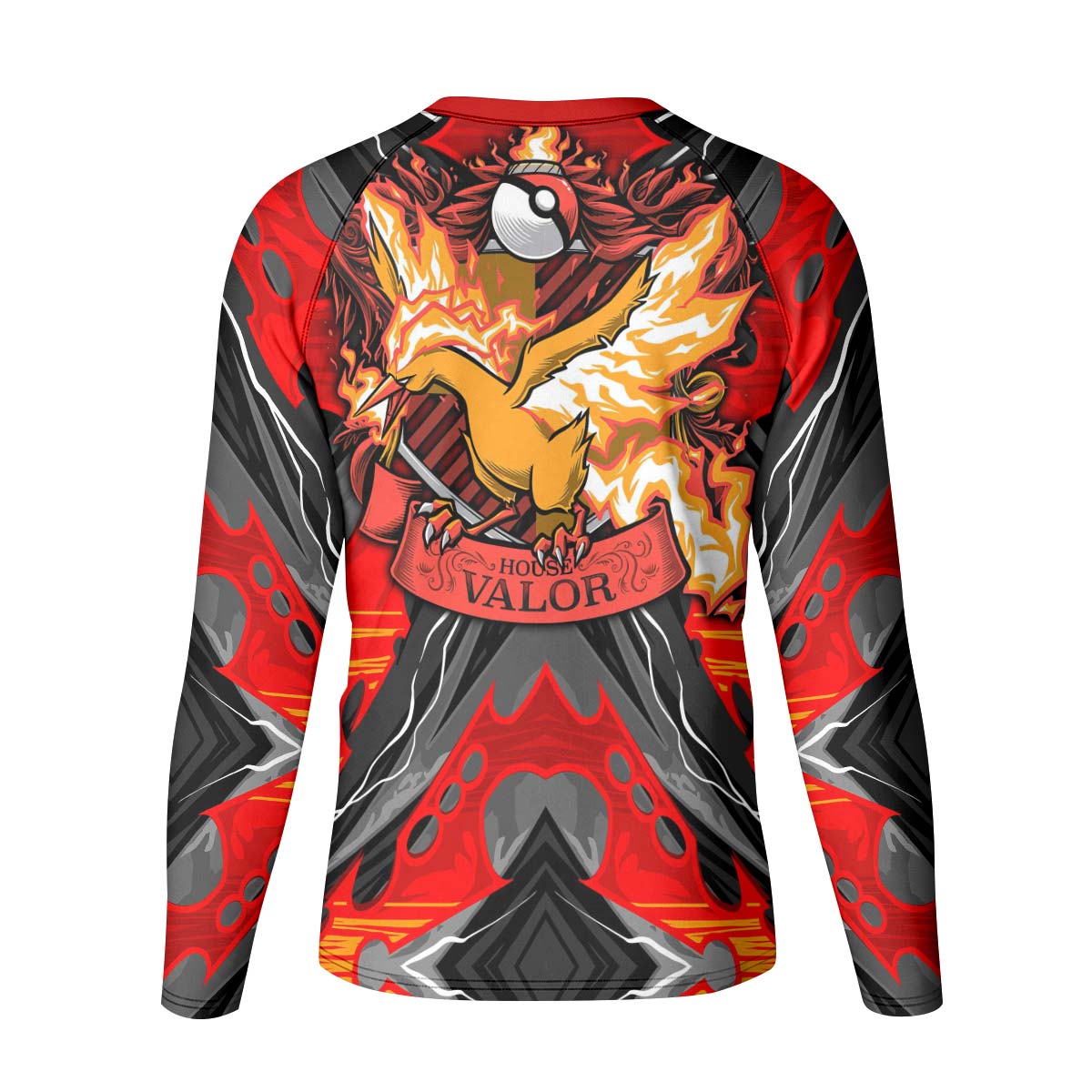 Pokemon Moltres House Valor Kid Rash Guard