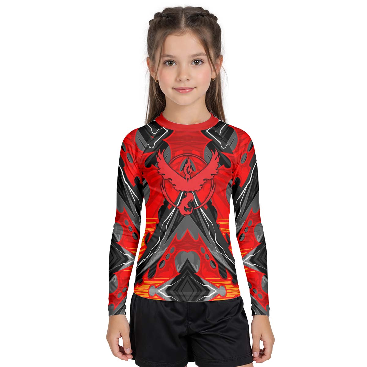 Pokemon Moltres House Valor Kid Rash Guard
