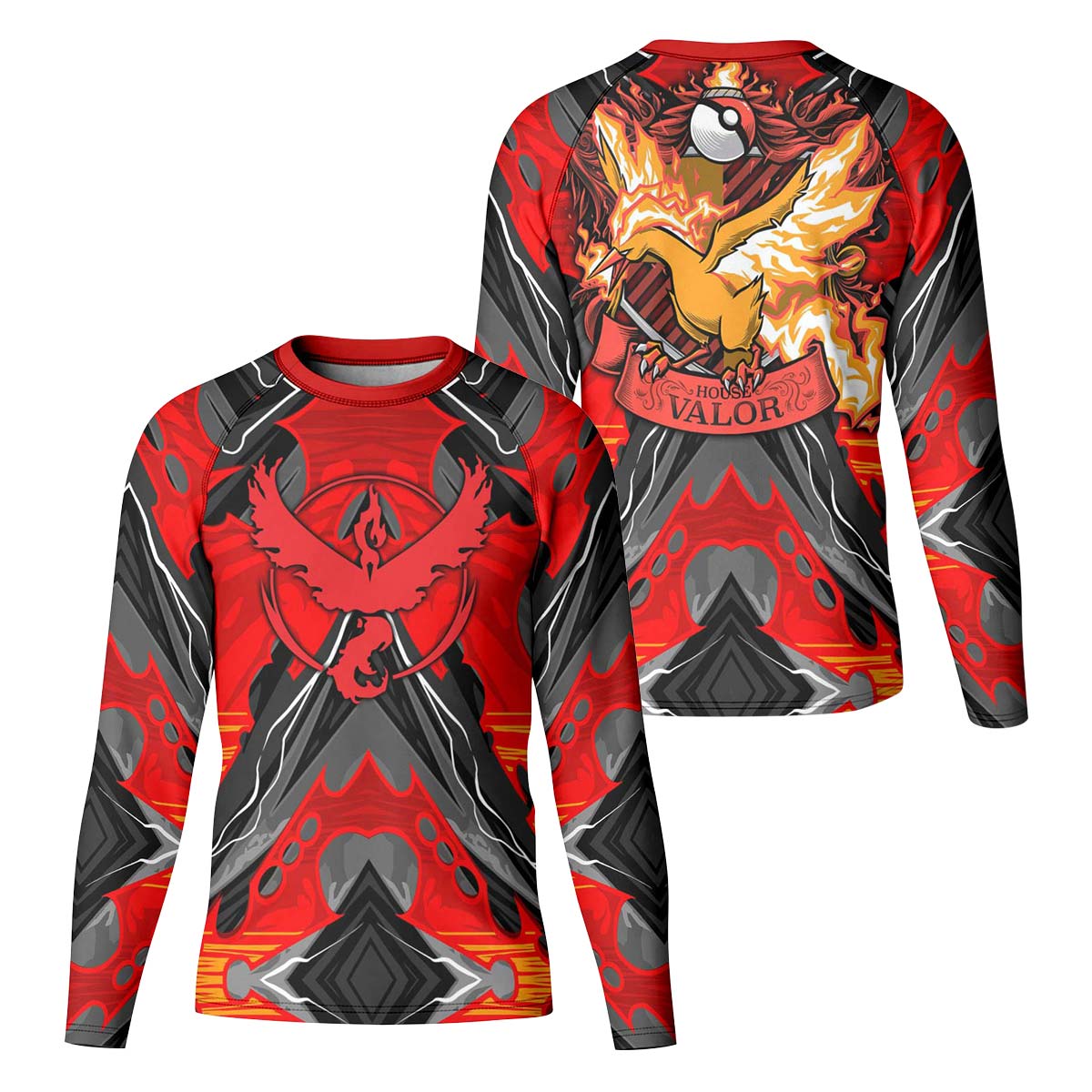 Pokemon Moltres House Valor Kid Rash Guard