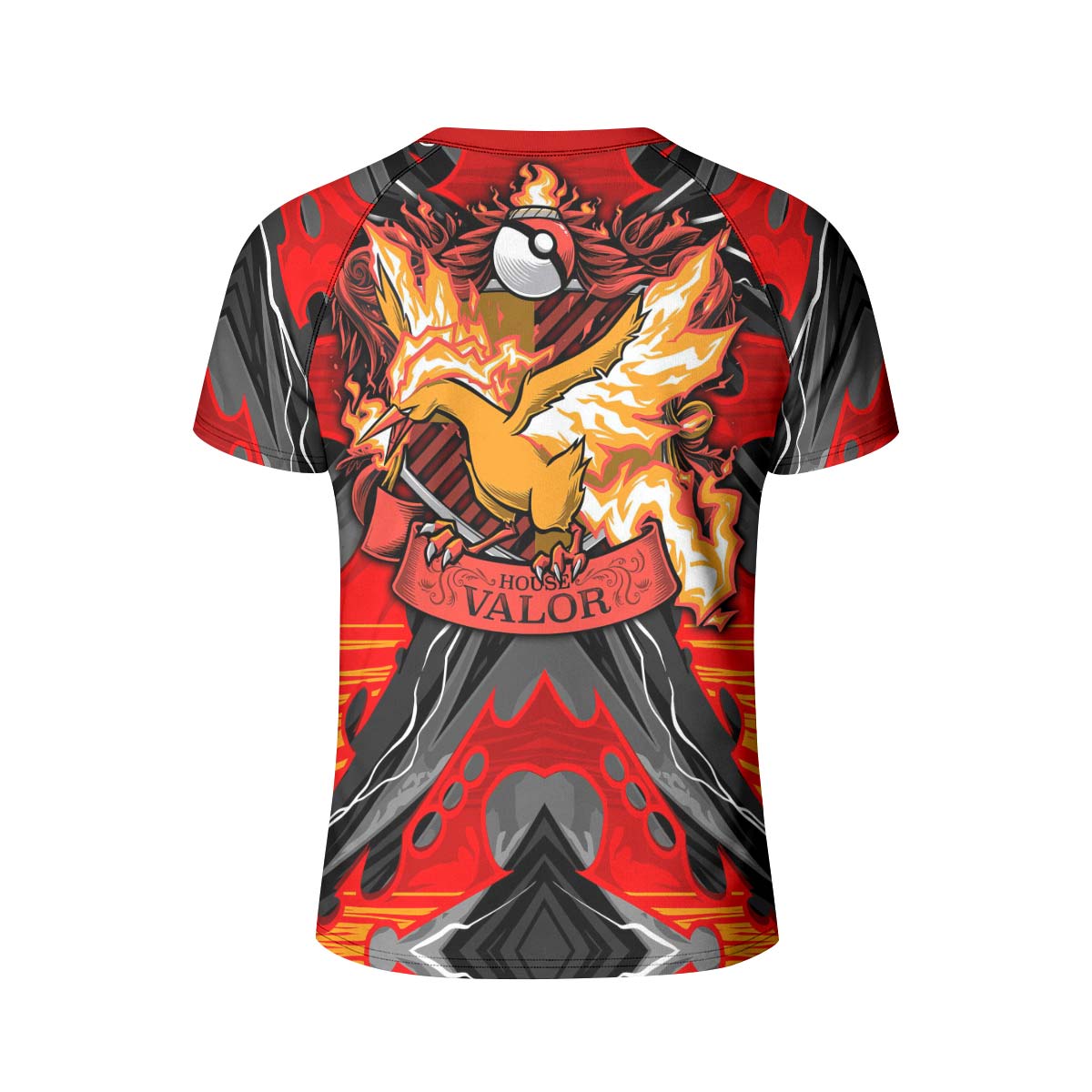  Pokemon Moltres House Valor Kid Rash Guard