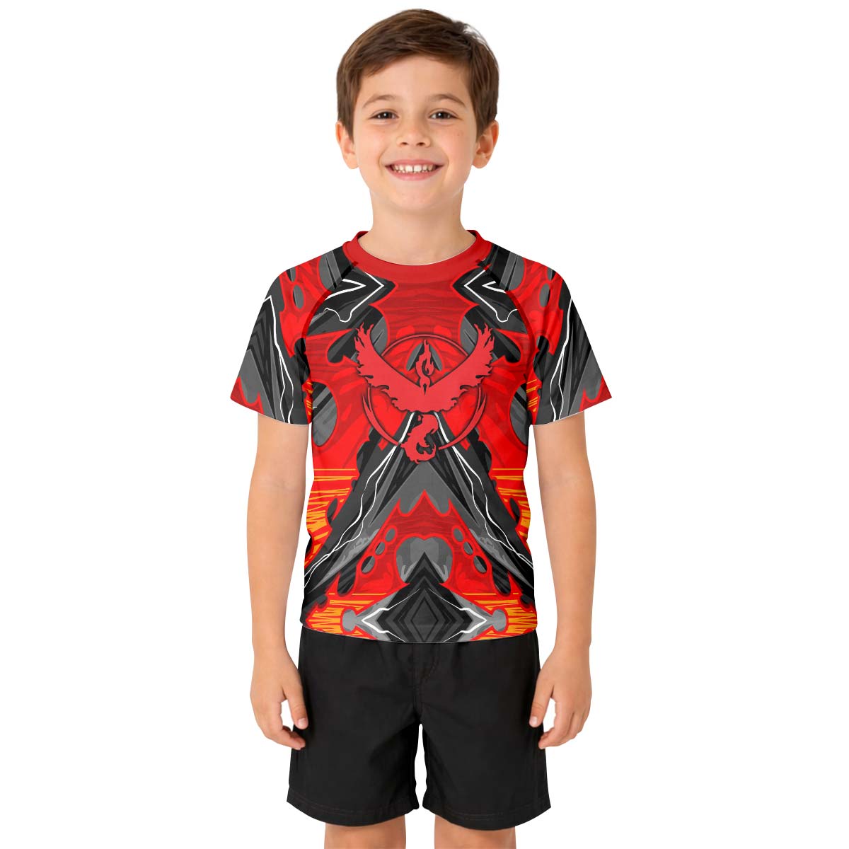  Pokemon Moltres House Valor Kid Rash Guard